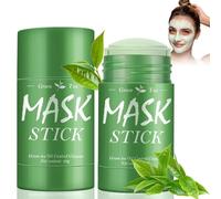 2 palos de Green Mask Stick, Mascarilla Tea Verde para Limpieza Profunda, Mascarilla limpiadora barra de té verde Limpiador de Poros para todo tipo de piel, mujeres, hombre