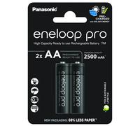 2 Panasonic Eneloop Pro Recargables AA HR6 Batteries Blister 1.2V 2500mAh