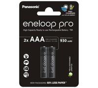 2 Panasonic Eneloop Pro Recargables AAA HR03 Batteries Blister 1.2V 930mAh Nuevo