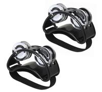 2 panderetas de pie brillante, útil pandereta de percusión, instrumento musical ligero de media luna, pandereta de pie de 2 filas para zapatos de fiesta, regalo, cantante