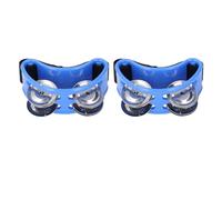 2 Panderetas de Pie, Instrumento Agitador de Pie con Cascabel de Metal, Instrumento Musical, Pedal de Percusin para Fiesta de Concierto (BLUE