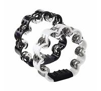 2 panderetas de plástico de 8.5 pulgadas para adultos, iglesia, KTV, forma de flor, pandereta, instrumentos musicales, pandereta para fiesta escolar, baile, concierto (blanco y negro (2 piezas)