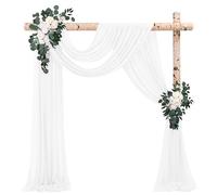 2 paneles de tela para arco de boda, 28 pulgadas x 20 pies, cortina de gasa transparente para arco de boda, decoración de arco de boda, decoración de arco de ceremonia, escenario de fiesta, telón de