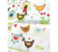 2 Paños De Cocina Huevo Huhn Kracht Leinen Mezcla Osterwiese 2-Set