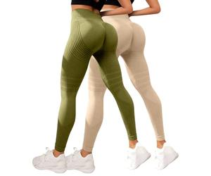 2 pantalones largos de yoga para mujer, leggings push up para mujer, cintura alta, pantalones de jogging anticelulitis, leggings para correr, leggings de gimnasio, mallas de compresión opacas