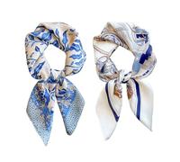 2 Pañuelos Cuadrados, Pañuelos De Seda Estampados Para Damas, Elees Pañuelos Cuadrados Pequeños De Satén, Pañuelos Y Pañuelos Que Combinan Con Todo, Pañuelos Decorativos Para El Cuello Y La Muñeca.