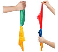2 Pañuelos Mágicos de Cambio de Color Bufanda de Atrezzo Bufanda Mágica de Trucos Fáciles Accesorios de Trucos de Magia de Calle para Fiesta Cumpleaños, Azul Amarillo Rojo Verde