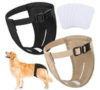2 Paquete braquitas higienicas para Perras pañales para Perros Hembras con 6 Almohadillas sanitarias Calzoncillos higiénicos para Perra Bragas periódicas Lavables Reutilizables (XL)