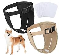 2 Paquete braquitas higienicas para Perras pañales para Perros Hembras con 6 Almohadillas sanitarias Calzoncillos higiénicos para Perra Bragas periódicas Lavables Reutilizables (L)