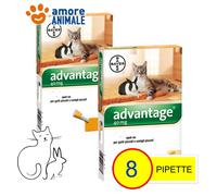 2 Paquetes - Bayer Advantage 40 Mg - Para Gato Inferior A 4 Kg - 4 Pipetas