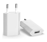(2 Paquetes) Cargador rápido USB Adaptador de Enchufe Universal (5W 5V 1A) Adecuado para Viajes compatibilidad con iPhone Apple Samsung Galaxy Pixel Nexus Huawei Xiaomi HTC Sony LG - Blanco