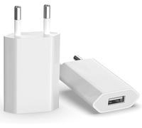 (2 paquetes) Cargador USB Adaptador de enchufe universal (5W 5V 1A) adecuado para viajes compatibilidad con iPhone Apple Samsung Galaxy Pixel Nexus Huawei Xiaomi HTC Sony LG - Blanco