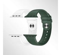 2 paquetes compatibles con Apple Watch de 38 mm, 40 mm, 41 mm, 42 mm, 44 mm, 45 mm, 46 mm, correa de repuesto deportiva de silicona suave compatible con iWatch Series 9 Ultra 10 8 7 6 5 4 3 2 1 SE