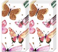 2 paquetes de 10 pañuelos de bolsillo elegantes con mariposas | Animales | Primavera | Verano