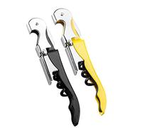 2 Paquetes de Abridor de Botellas de Vino, Juego de Abridor de Sacacorchos, Llave de Vino Para Camareros de Restaurante(Yellow/Black)