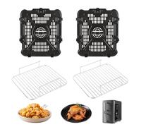 2 Paquetes de Accesorios de Bandeja de Parrilla para Ninja SL401 DualZone Air Fryer,Piezas de Repuesto para Freidora de Aire con Amortiguador de Goma y Soporte,Apto para Lavavajillas