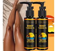 2 Paquetes de Aceite Bronceador MELAO: Potenciación y Hidratación Ultra, Natural, Bronceado Sin Sol para Playa, Cuidado Corporal Unisex
