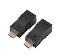 2 paquetes de adaptador convertidor de red HDMI a RJ45, compatible con adaptador Cat6 / Cat5e, extensor de 1080p hasta 30 m