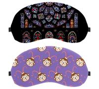 2 paquetes de antifaz morada con patrón de mono torcido para dormir de lado, máscara de dormir, máscara de ojos para dormir, cubierta suave para viajes, siesta, avión, bloqueo de luz