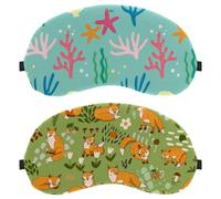 2 paquetes de antifaz para dormir boca arriba y de lado, 100 % bloqueo de luz, color verde zorro, ajustable y transpirable, sin presión ocular