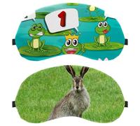 2 paquetes de antifaz para dormir, conejo salvaje, liebre, naturaleza, pastizal, bloquea completamente la luz, antifaz para dormir de lado, cero presión ocular, vendas nocturnas, cubierta ajustable