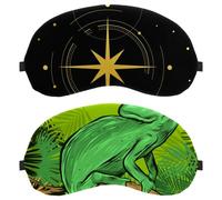2 paquetes de antifaz para dormir de lado, máscara de dormir, máscara de ojos de ramas tropicales camaleón que bloquea la luz, cubierta suave para viajes, siesta, avión