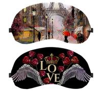 2 paquetes de antifaz para dormir de lado, sin presión ocular para la noche, con corona de alas de amor, cubierta ajustable para dormir, bloquea completamente la sombra de ojos ligera