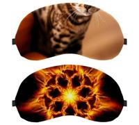2 paquetes de antifaz The Burning Hexagon Stars Sleep Mask para dormir de lado, máscara suave para dormir para mujeres y hombres, bloqueo de luz completo, cero presión nocturna con los ojos vendados