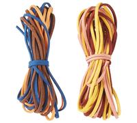 2 paquetes de cordones planos de piel sintética para hacer joyas, 2 mm, cuerdas de piel de ante sintético para abalorios, collares, pulseras, aretes, suministros de manualidades