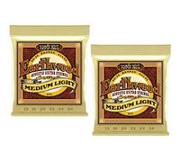 2 paquetes de cuerdas de ligereza media Ernie Ball Earthwood 2003 para guitarra acústica de 0,012 a 0,054