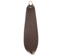 2 paquetes de extensiones largas trenzadas de cola de caballo con lazos for el cabello, postizo sintético suave natural for mujeres Extensiones de Cabello(6#,24inch)