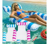 2 Paquetes de flotadores inflables de la Piscina, 4 en 1 Hamaca de flotadores de la Piscina, inflables de la Piscina para Adultos, Silla Inflable de la Piscina para la Playa del río Perezoso