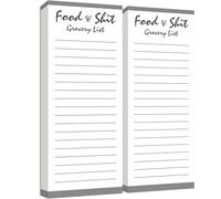 2 Paquetes de Lista de Compras, 200 Hojas de Bloc Magnético Notepad "Food & Shit" Lista de Compras Divertida, Memo para Desgaste, Planificador de Tareas para Refrigerador (7.6cm x 20cm)
