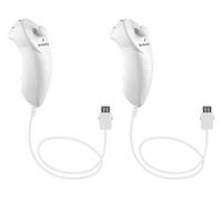 2 paquetes de mando a distancia Nunchuck de repuesto para consola Nintendo Nunchuk Wii Wii U, color blanco