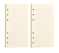 2 Paquetes de Papel de Recambio A6 Papel de Blanco A6 con 6 Anillas Hojas Repuestos de Papel, Papel de Recarga Recargable Hojas Sueltas para Cuadernos, Diarios Planificador Calendario, 170x95mm (B)