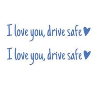 2 Paquetes De Pegatinas Para El Espejo Retrovisor «I Love You Driving Safe», Pegatinas Para El Retrovisor «Drive Safe I Love You», P-egatinas Y Calcomanías Para E-l Coche Con Corazones