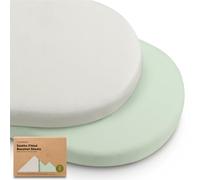 2 Paquetes de sábanas de Cuna orgánicas para niñas y niños - 100% algodón, sábanas de colchón de Cuna compatibles con la Cuna giratoria Halo Bassinest, Graco, Baby Delight, Chicco (Sage)
