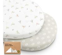 2 Paquetes de sábanas de Cuna orgánicas para niñas y niños - 100% algodón, sábanas de colchón de Cuna compatibles con la Cuna giratoria Halo Bassinest, Graco, Baby Delight, Chicco (Meadow)