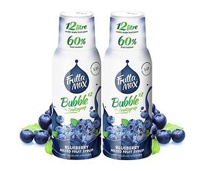 2 paquetes - FruttaMax - Concentrado de jarabe de frutas | Menos azúcar | con un 60% de contenido de fruta | adecuado para máquina de refrescos (2 x 500 ml) (2 x Arándano)
