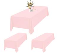 2 Paquetes Manteles Rosa Rectángulos 153 x 260 cm, Manteles Rosa de Poliéster Impermeables para Mesa de 6 Pies, Mantel Rectángulo Lavable para Fiestas Bodas Buffet Camping Restaurante(60"x102")