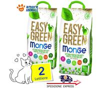 2 PAQUETES - Monge EASY GREEN Arena Vegetal Para Gatos 10 LT - 100% ECOLÓGICA