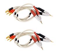 2 Par Cable de Clip de de Enchufe Plátano Aislado Baja Resistencia Terminal de Medidor de Prueba de Plomo
