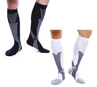 2 Par Calcetines de Compresión Recuperación para Hombres y Mujeres (20-30 mmhg) Ideal para Dolor de Espinillas, Deportes, Viajes, Dolor de Piernas, Varices, Trombosis Venosa Grave, Embarazo
