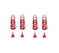 2 par de percha de puerta de boda, decoración de boda de estilo de doble felicidad chino para la sala de estar dormitorio rojo