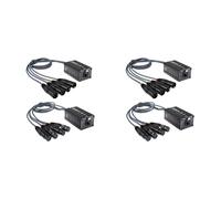 2 Par XLR Macho/Hembra Serpiente de 4 Canales 3 Pines XLR/DMX A Ethercon RJ45 Cat5/Cat6 Extensor Ethernet para Escenario en Vivo, Negro
