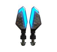 2 para Uds motocicleta LED para giro para luz de señal DRL luces circulación diurna indicador intermitente lámpara Intermitentes para moto(Azul)