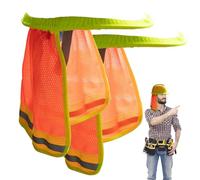2 parasoles de ayuda, cubierta de ala completa, protector de cuello de malla, ajustable, equipo de seguridad laboral para constructores, sombrero, protector reflectante para cuello de rayas