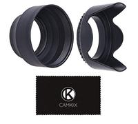 2 parasoles para Lentes: tulipán + Goma - Reduce los Reflejos de Las Lentes - Protege contra la luz Solar excesiva para Fotos y vídeos mejorados