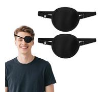 2 Parche Ojo Solo, Ajustable 3D Parches Oculares para ambliopía o estrabismo, Médico Parche Ojos para recuperación postoperatoria, ambliopía Negro