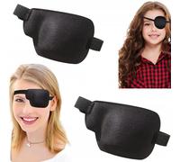 2 parches 3D para ojos para adultos izquierdo y derecho, ajustable, parche médico ajustable para ojo perezoso, grande, negro (ojo izquierdo)